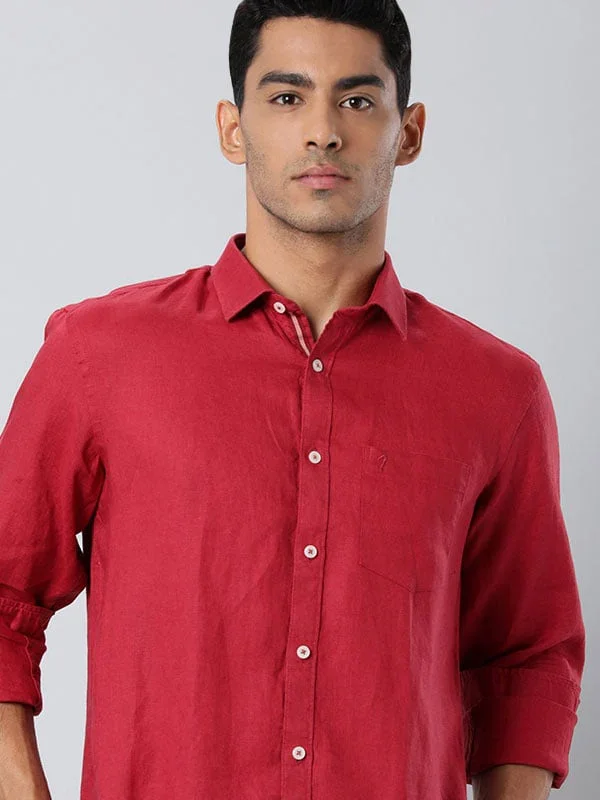 Men's Solid Full Sleeves Linen Shirt - Image 25