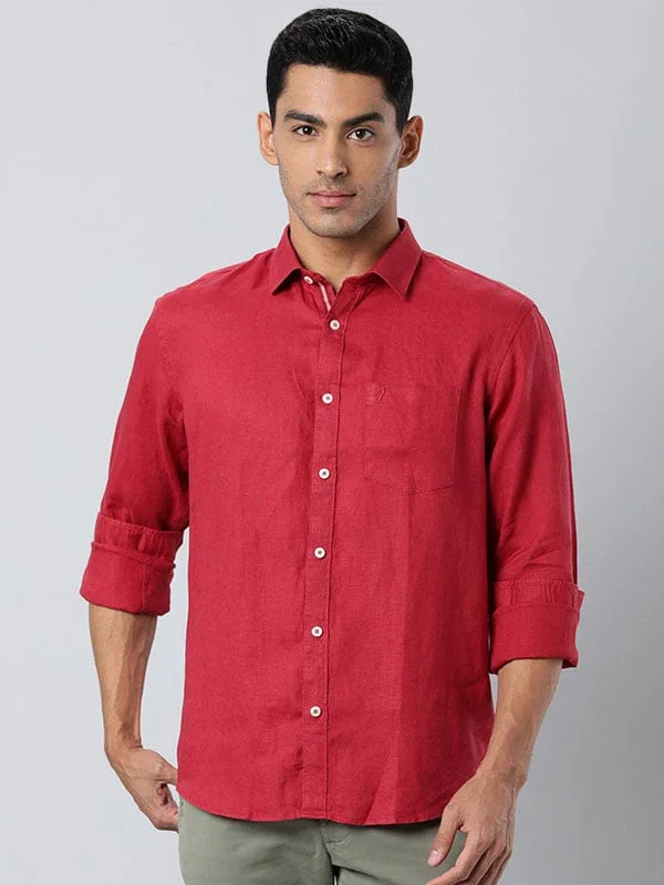 Men's Solid Full Sleeves Linen Shirt - Image 26