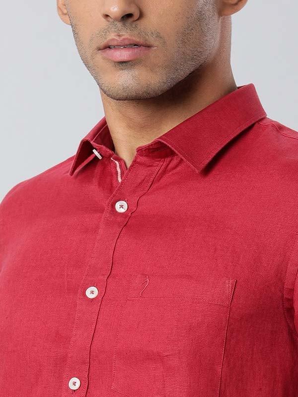Men's Solid Full Sleeves Linen Shirt - Image 27