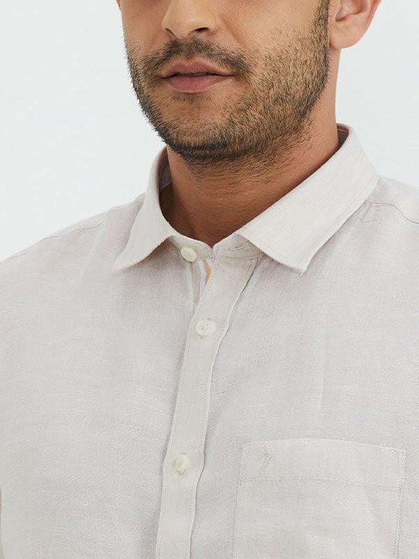 Men's Solid Full Sleeves Linen Shirt - Image 31