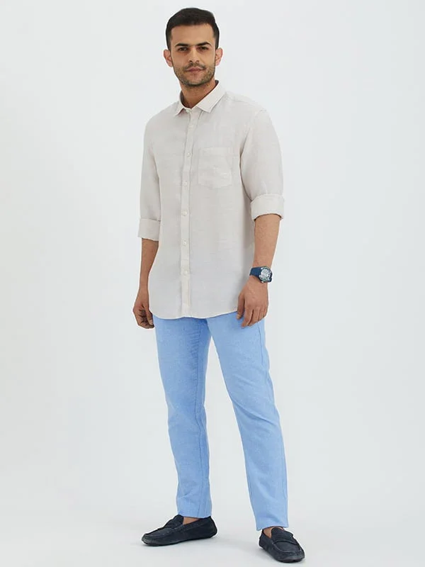 Men's Solid Full Sleeves Linen Shirt - Image 32