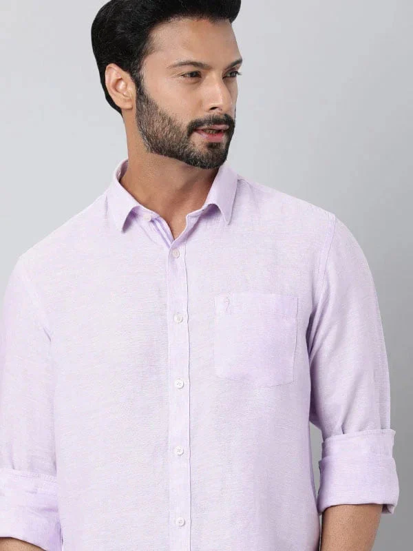 Men's Solid Full Sleeves Linen Shirt - Image 34