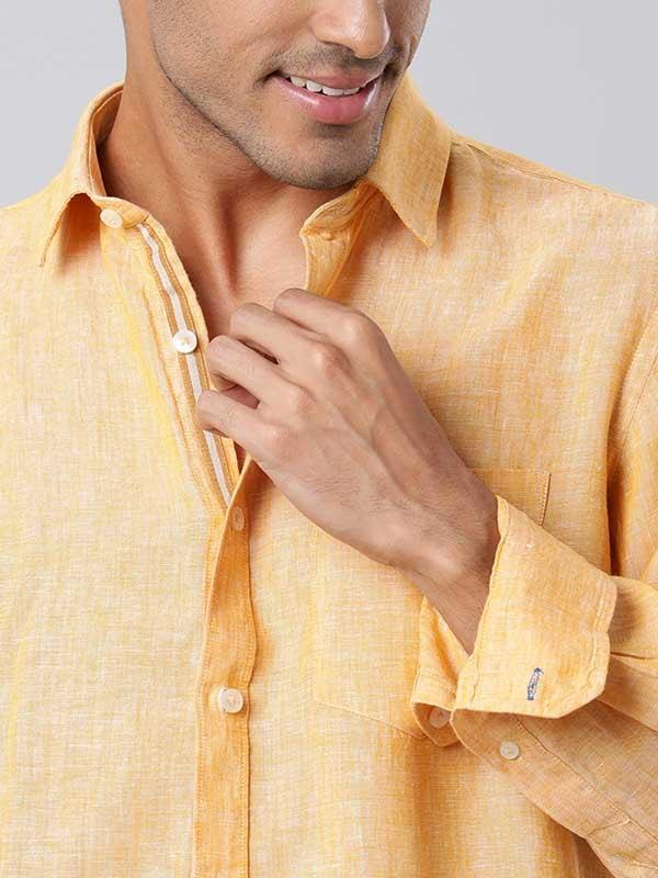 Men's Solid Full Sleeves Linen Shirt - Image 15