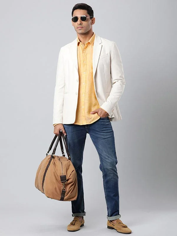 Men's Solid Full Sleeves Linen Shirt - Image 16