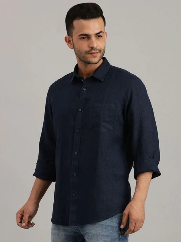 Men's Solid Full Sleeves Linen Shirt - Image 18