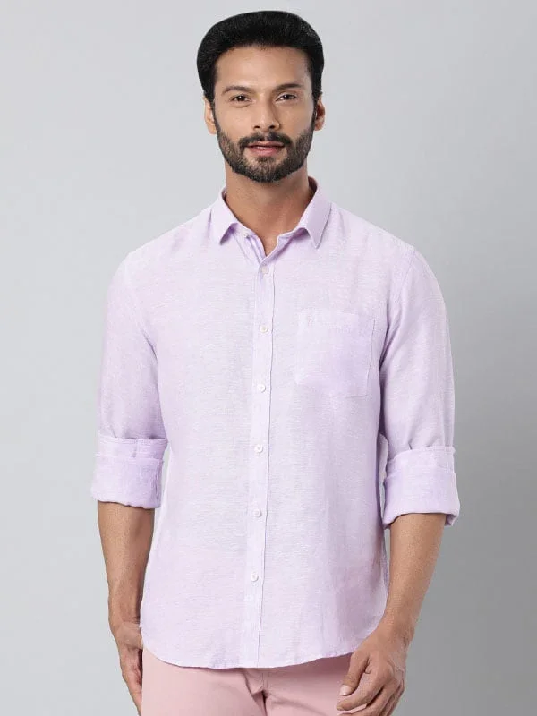 Men's Solid Full Sleeves Linen Shirt - Image 6