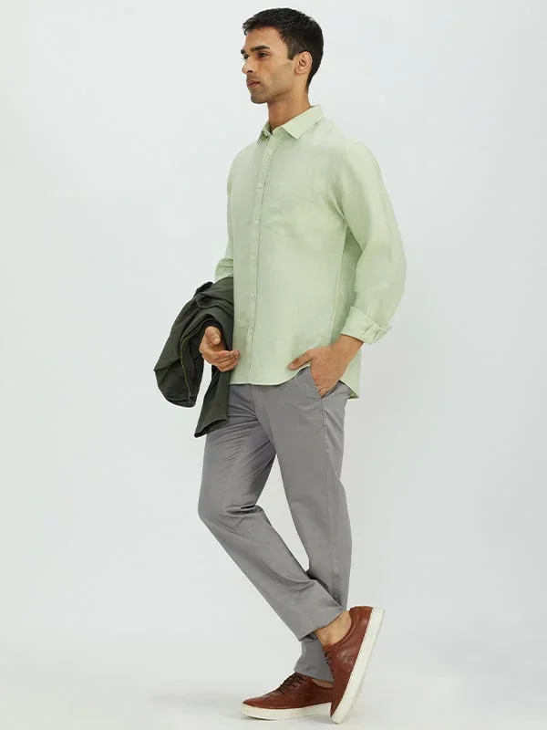 Men's Solid Full Sleeves Linen Shirt - Image 12