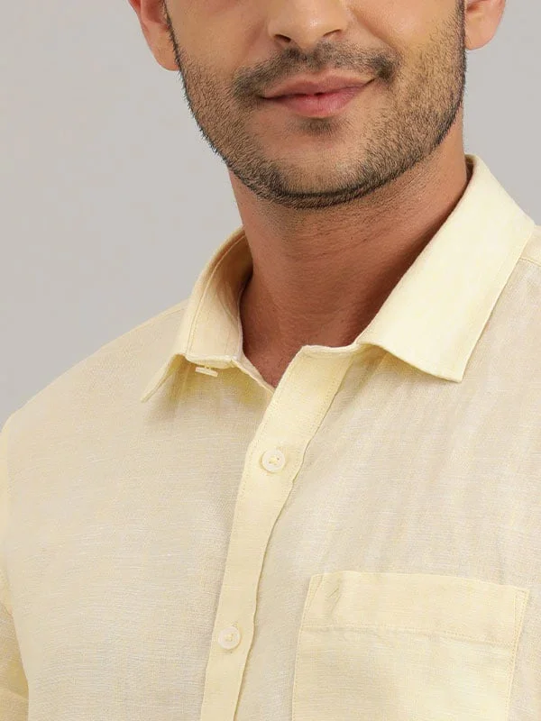 Men's Solid Full Sleeves Linen Shirt - Image 7