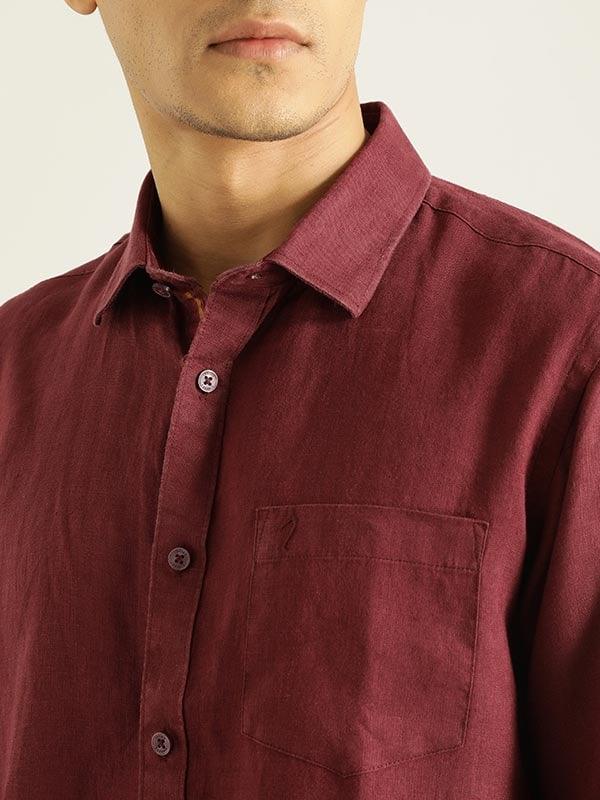 Men's Solid Full Sleeves Linen Shirt - Image 16