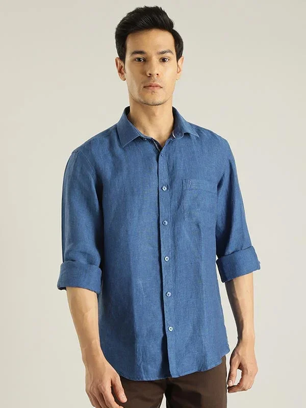 Men's Solid Full Sleeves Linen Shirt - Image 22