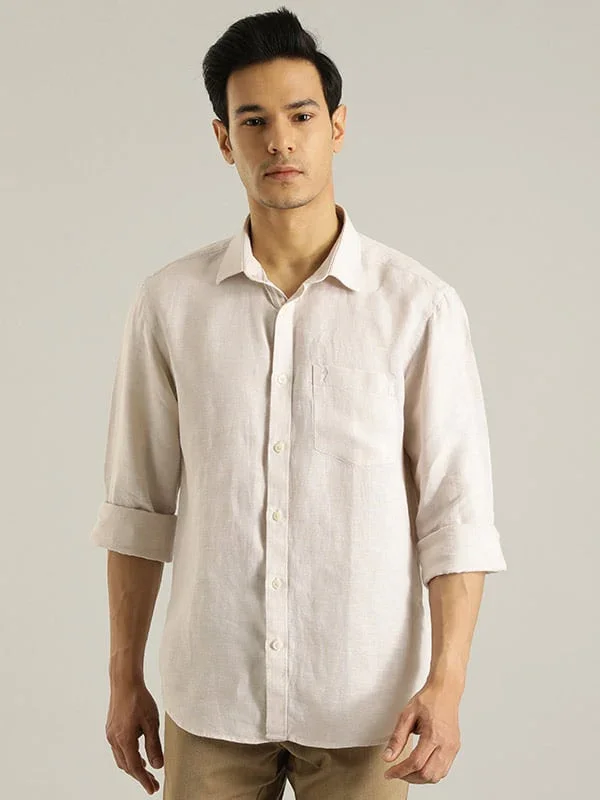 Men's Solid Full Sleeves Linen Shirt - Image 30