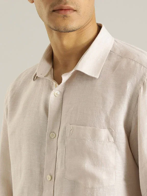 Men's Solid Full Sleeves Linen Shirt - Image 31