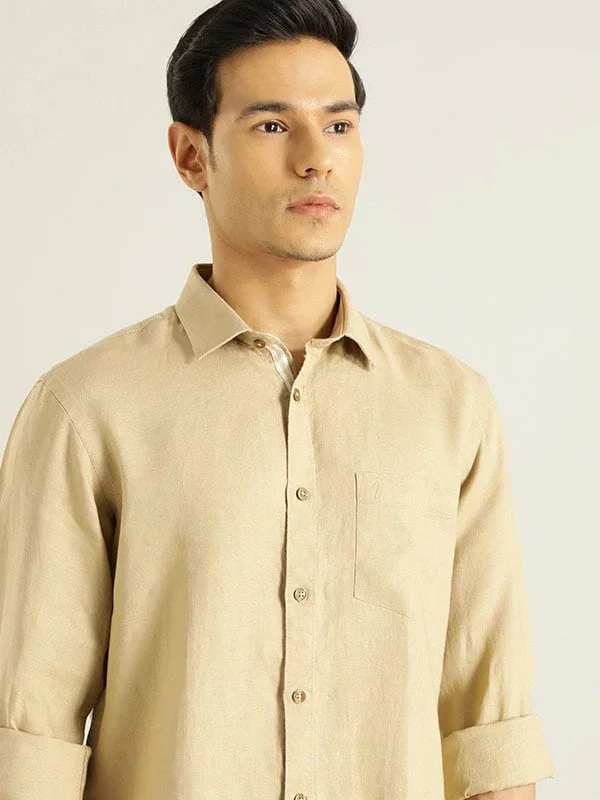 Men's Solid Full Sleeves Linen Shirt - Image 33