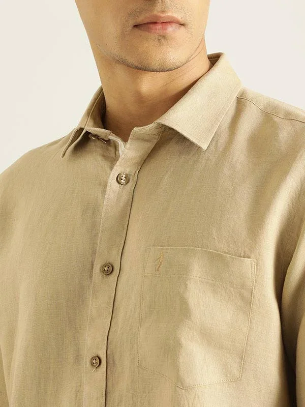 Men's Solid Full Sleeves Linen Shirt - Image 35