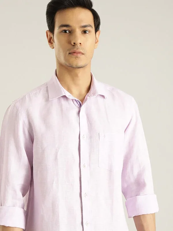 Men's Solid Full Sleeves Linen Shirt - Image 37