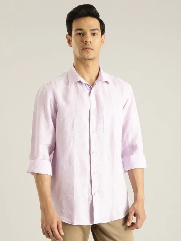 Men's Solid Full Sleeves Linen Shirt - Image 38