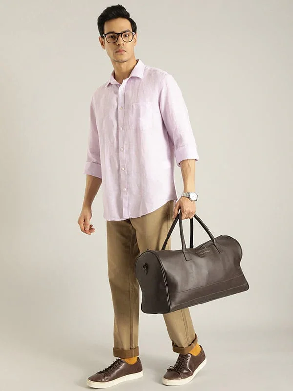Men's Solid Full Sleeves Linen Shirt - Image 40