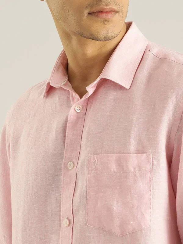 Men's Solid Full Sleeves Linen Shirt - Image 7