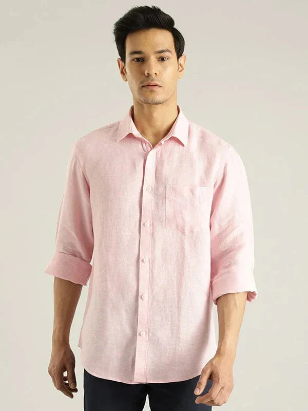 Men's Solid Full Sleeves Linen Shirt - Image 22