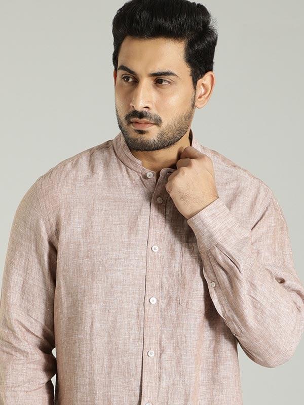 Men's Solid Full Sleeves Linen Shirt - Image 10