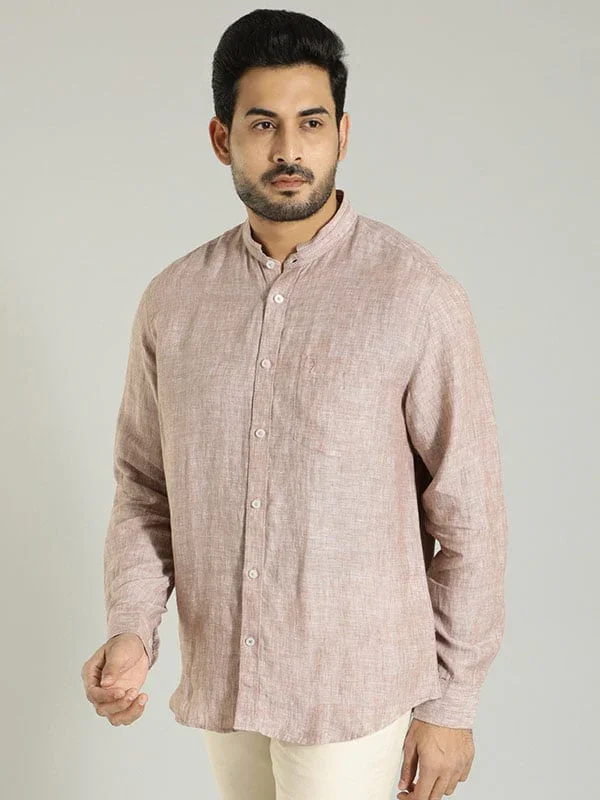 Men's Solid Full Sleeves Linen Shirt - Image 11
