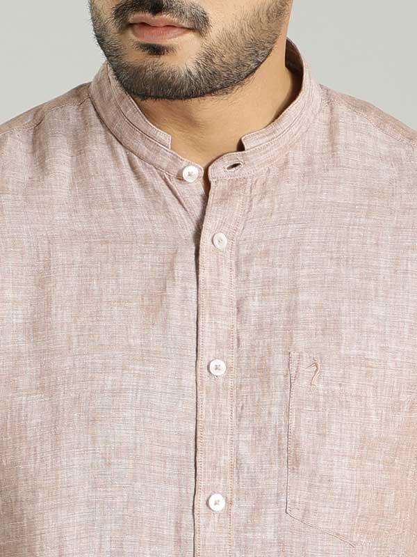 Men's Solid Full Sleeves Linen Shirt - Image 12