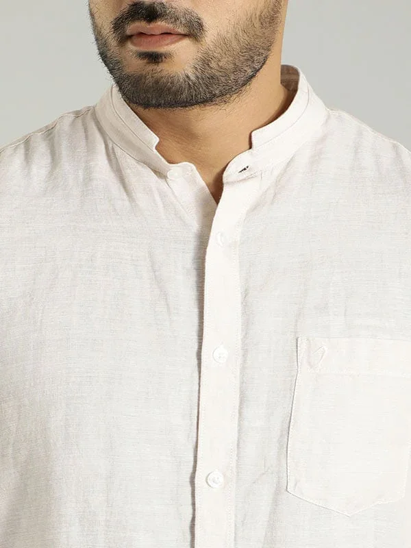Men's Solid Full Sleeves Linen Shirt - Image 24