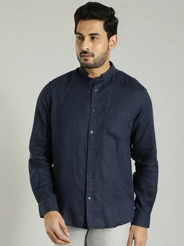 Men's Solid Full Sleeves Linen Shirt - Image 33