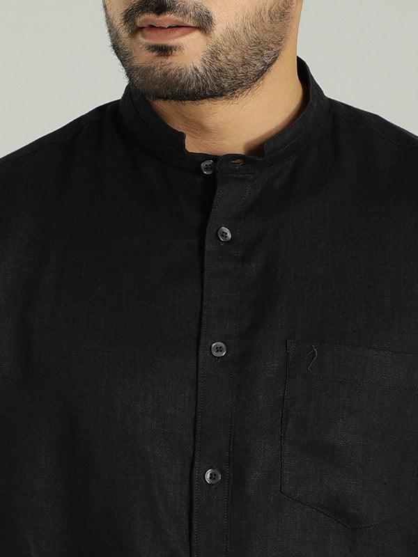 Men's Solid Full Sleeves Linen Shirt - Image 8