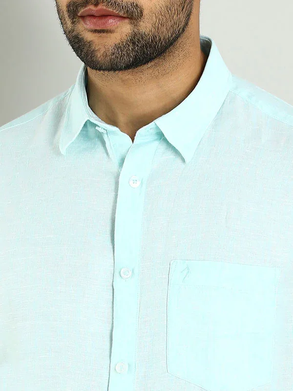 Men's Solid Full Sleeves Linen Shirt - Image 20