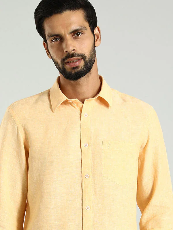 Men's Solid Full Sleeves Linen Shirt - Image 33