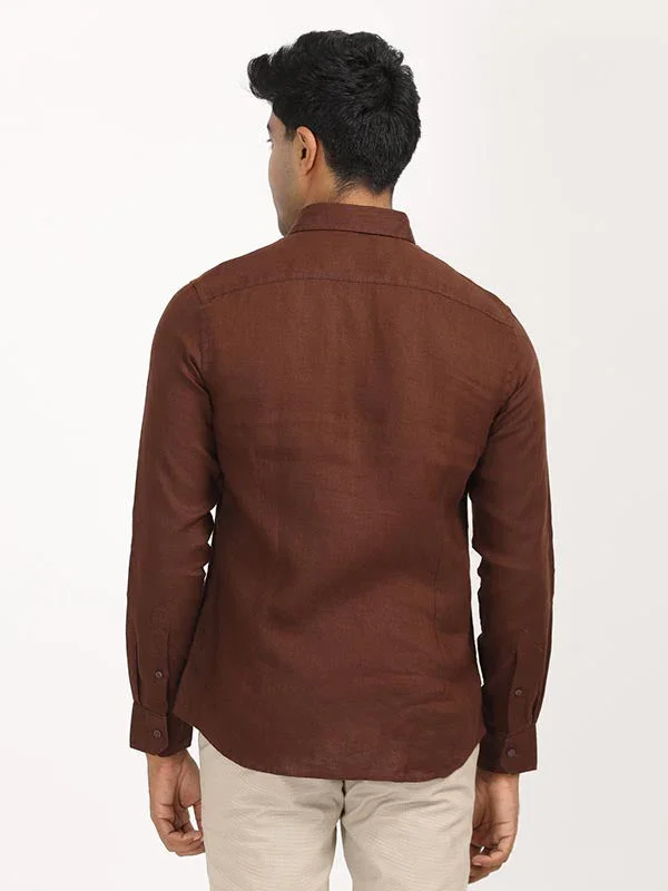 Men's Solid Full Sleeves Linen Shirt - Image 20