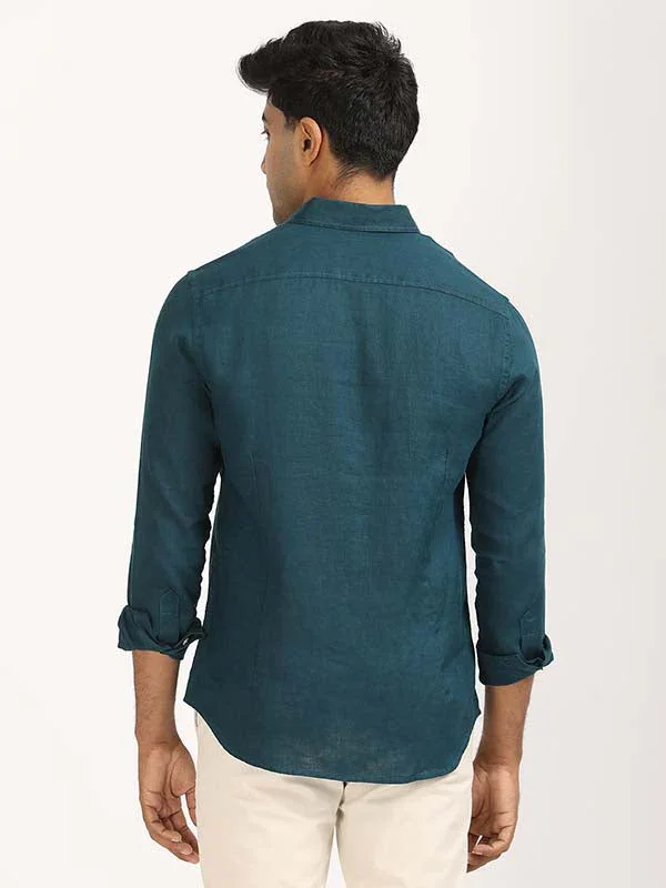Men's Solid Full Sleeves Linen Shirt - Image 24