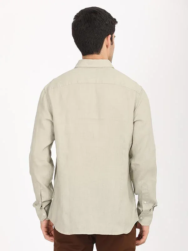 Men's Solid Full Sleeves Linen Shirt - Image 29