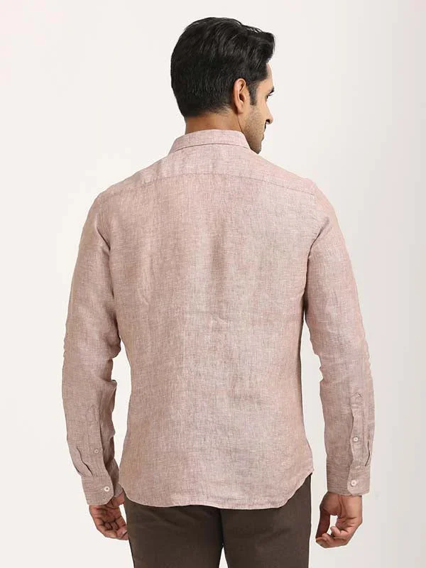 Men's Solid Full Sleeves Linen Shirt - Image 33
