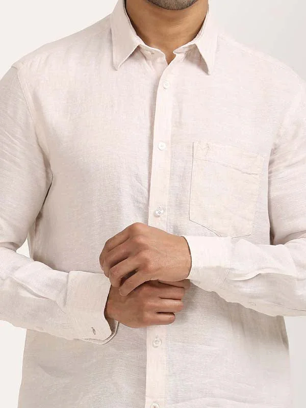 Men's Solid Full Sleeves Linen Shirt - Image 35