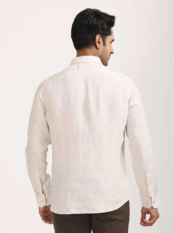 Men's Solid Full Sleeves Linen Shirt - Image 37