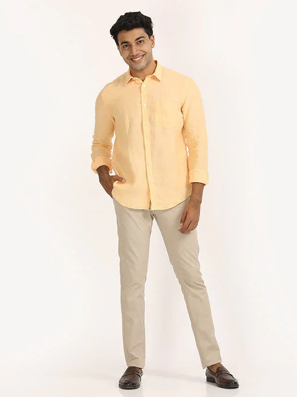 Men's Solid Full Sleeves Linen Shirt - Image 40