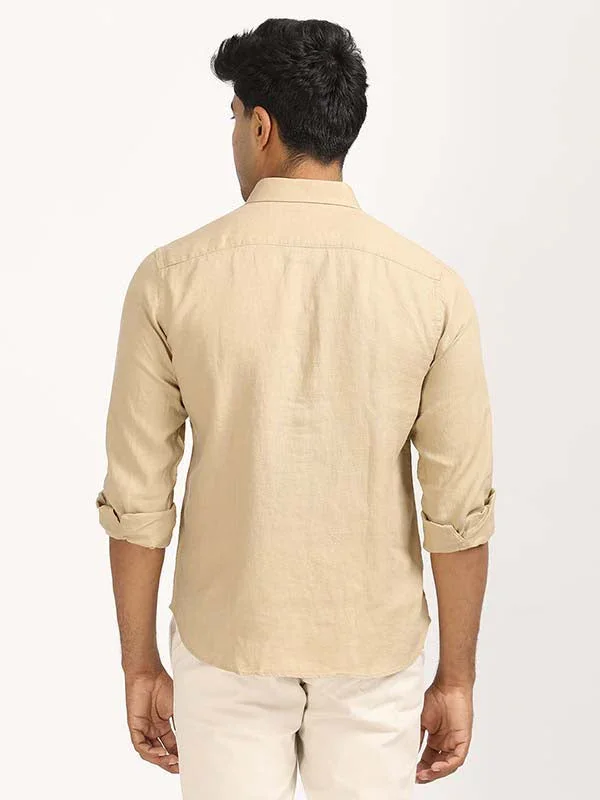 Men's Solid Full Sleeves Linen Shirt - Image 8