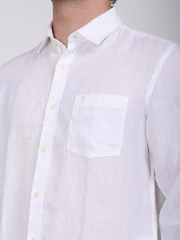 Men's Solid Full Sleeves Linen Shirt - Image 16