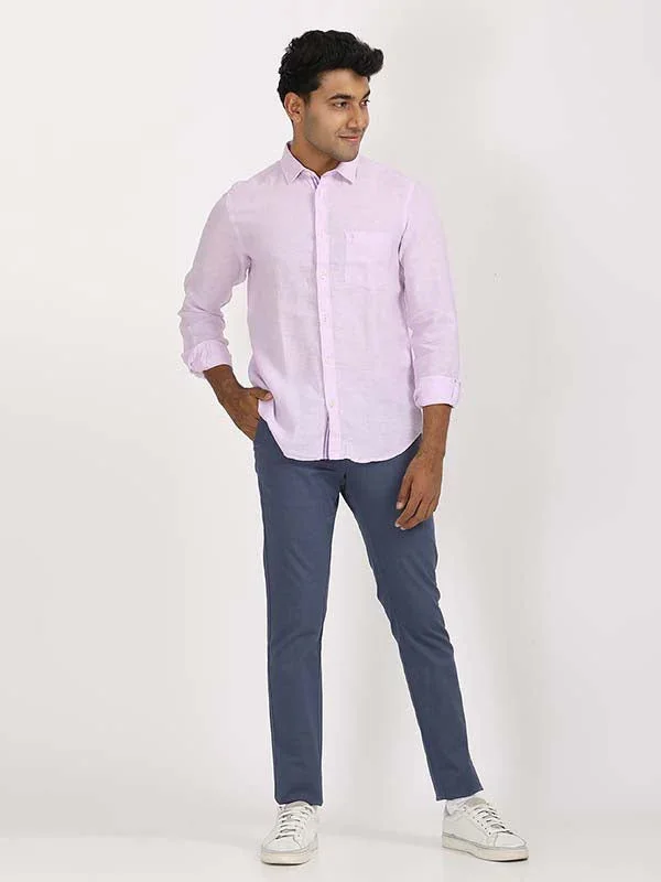 Men's Solid Full Sleeves Linen Shirt - Image 11