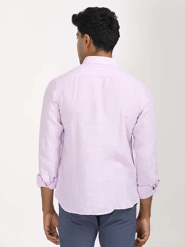 Men's Solid Full Sleeves Linen Shirt - Image 12