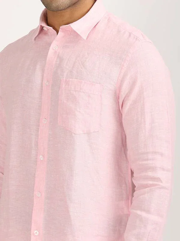 Men's Solid Full Sleeves Linen Shirt - Image 14
