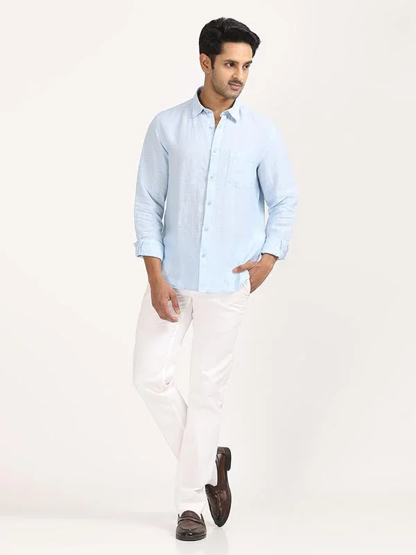 Men's Solid Full Sleeves Linen Shirt - Image 19