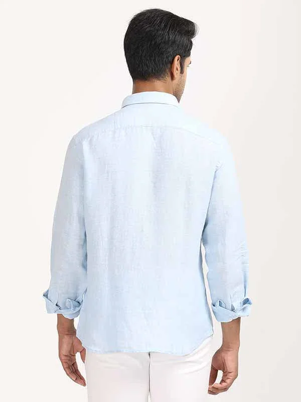 Men's Solid Full Sleeves Linen Shirt - Image 20