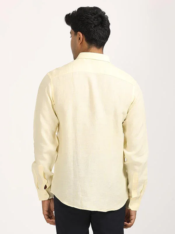Men's Solid Full Sleeves Linen Shirt - Image 32