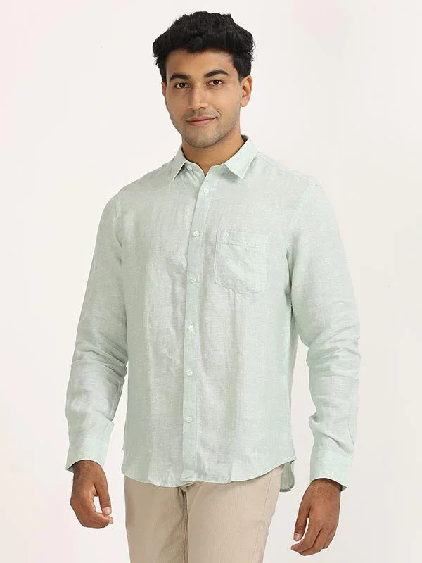 Men's Solid Full Sleeves Linen Shirt - Image 37