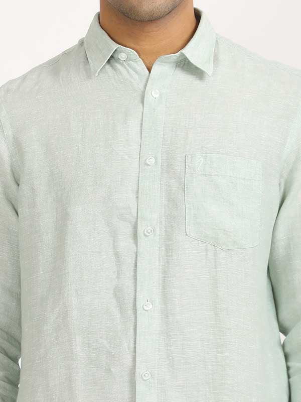 Men's Solid Full Sleeves Linen Shirt - Image 38