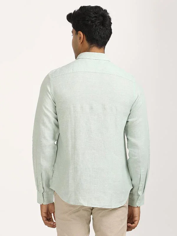 Men's Solid Full Sleeves Linen Shirt - Image 40