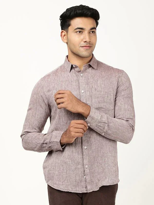 Men's Solid Full Sleeves Linen Shirt - Image 22